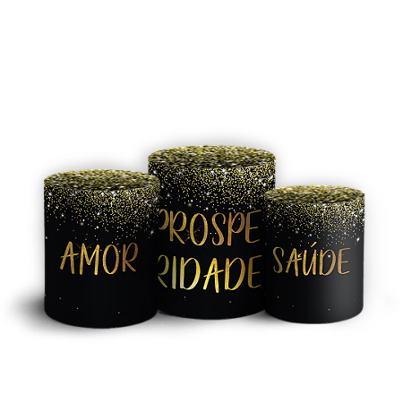 Capas Trio Cilindro Sublimado Vest Facil - Ano Novo