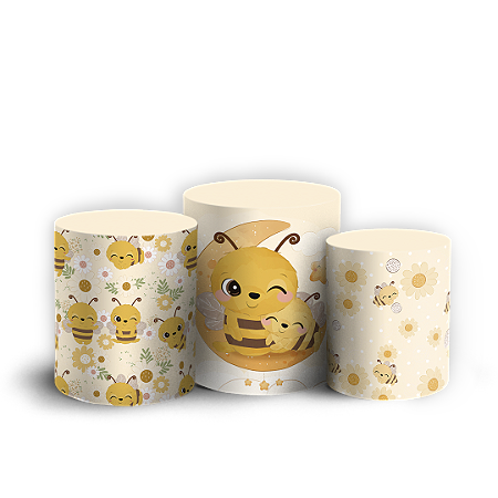 Capas Trio Cilindro Sublimado Vest Facil - Abelha