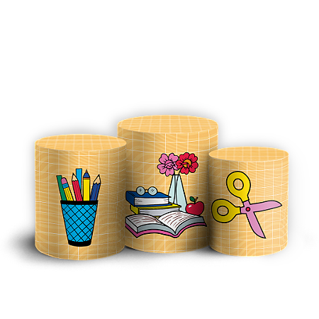 Capas Trio Cilindro Sublimado Vest Facil - Volta as Aulas