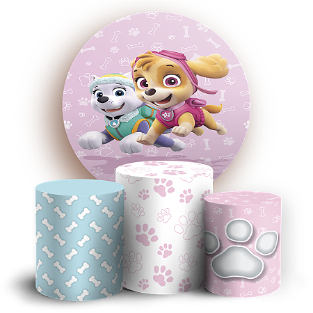 Capas Painel Redondo e Trio Cilindro Sublimado - Patrulha Canina