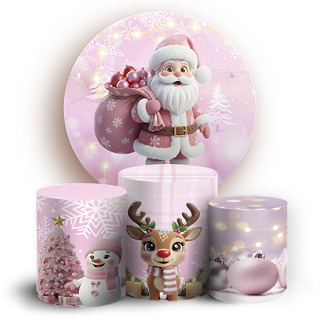 Capas Painel Redondo e Trio Cilindro Sublimado - Natal