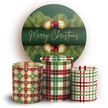 Capas Painel Redondo e Trio Cilindro Sublimado - Natal