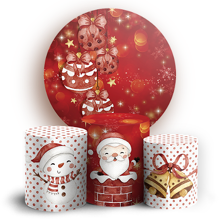 Capas Painel Redondo e Trio Cilindro Sublimado - Natal
