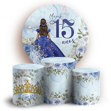 Capas Painel Redondo e Trio Cilindro Sublimado - 15 Anos