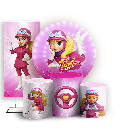 Capas Painel Redondo Trio Cilindro e Faixa Lateral Sublimado - Penélope