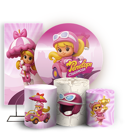 Capas Painel Redondo Trio Cilindro e Faixa Lateral Sublimado - Penélope