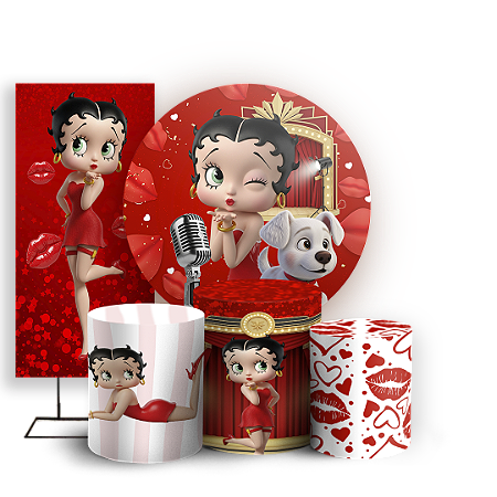 Capas Painel Redondo Trio Cilindro e Faixa Lateral Sublimado - Betty Potter