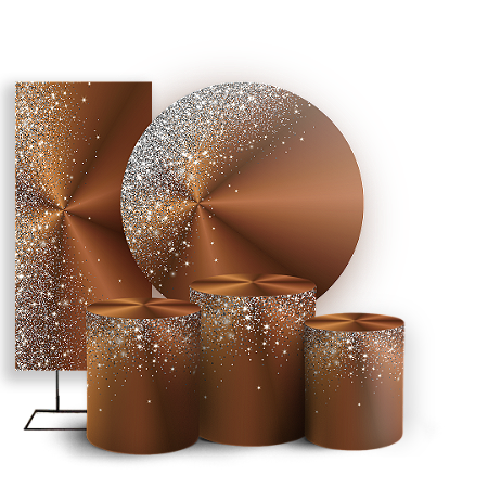 Capas Painel Redondo Trio Cilindro e Faixa Lateral Sublimado - Ano Novo