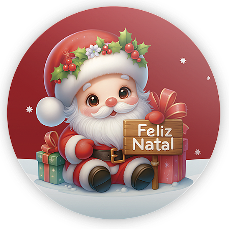 Painel Redondo Sublimado 3D - Natal