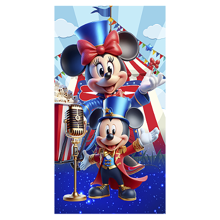 Capa Faixa Lateral Sublimado - Mickey E Minnie Circo