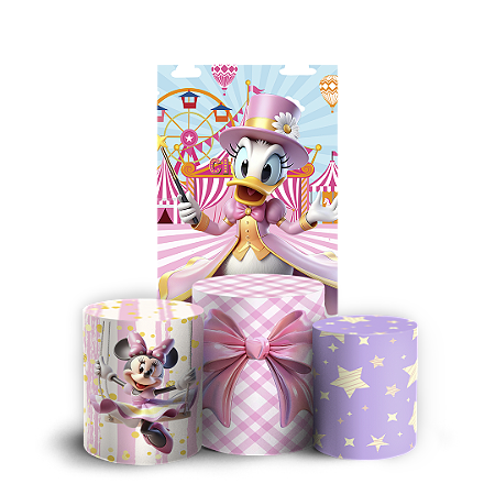 Capas Faixa Lateral e Trio Cilindro Sublimado Vest Facil - Mickey E Minnie Circo