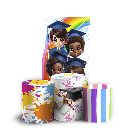 Capas Faixa Lateral e Trio Cilindro Sublimado Vest Facil - Formatura Abc