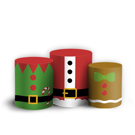 Capas Trio Cilindro Sublimado Vest Facil - Natal