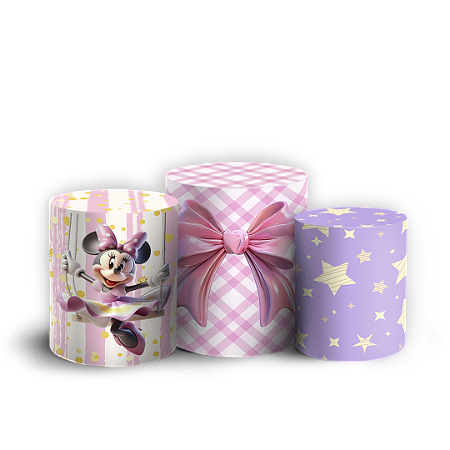 Capas Trio Cilindro Sublimado Vest Facil - Mickey-E-Minnie-Circo