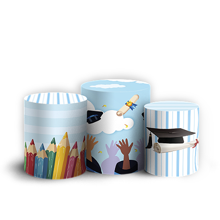 Capas Trio Cilindro Sublimado Vest Facil - Formatura-Abc