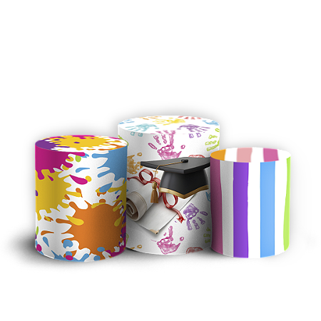 Capas Trio Cilindro Sublimado Vest Facil - Formatura-Abc