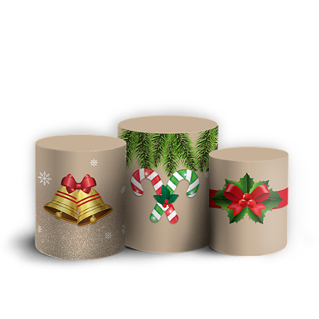 Capas Trio Cilindro Sublimado Vest Facil - Natal