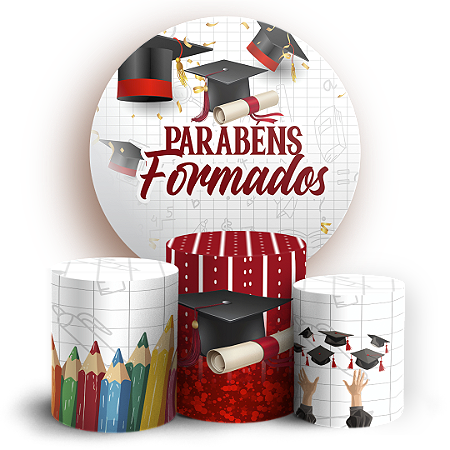 Capas Painel Redondo e Trio Cilindro Sublimado - Formatura Abc