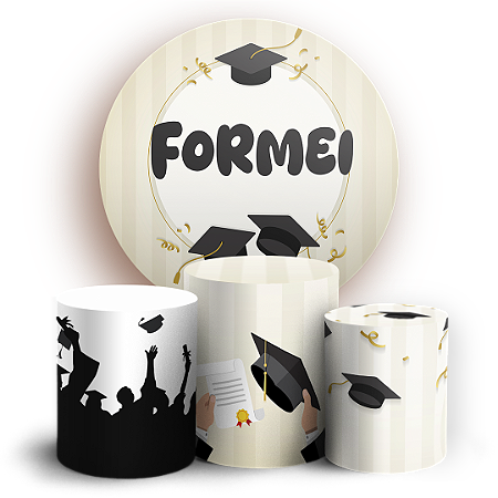 Capas Painel Redondo e Trio Cilindro Sublimado - Formatura Abc