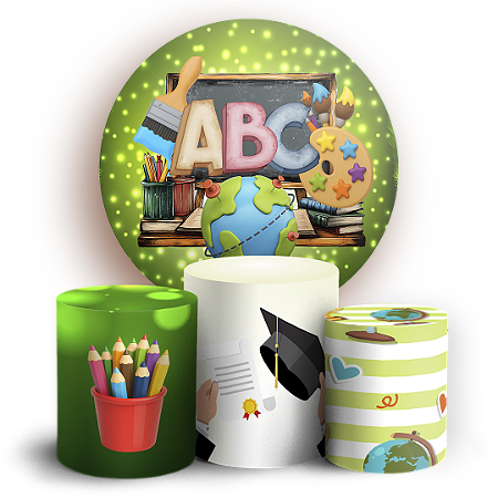 Capas Painel Redondo e Trio Cilindro Sublimado - Formatura Abc