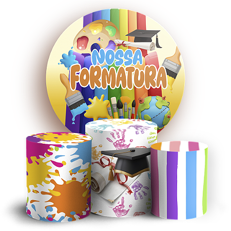 Capas Painel Redondo e Trio Cilindro Sublimado - Formatura Abc