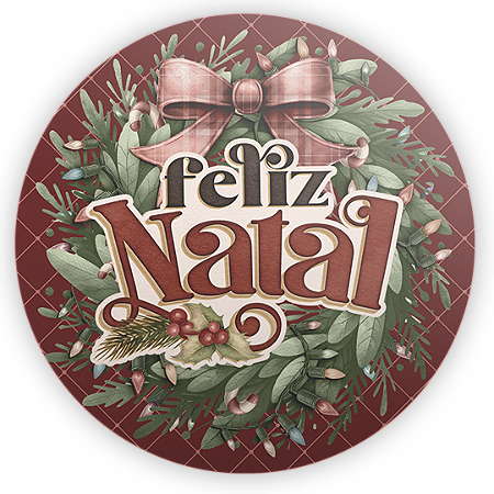 Painel Redondo Sublimado 3D - Natal