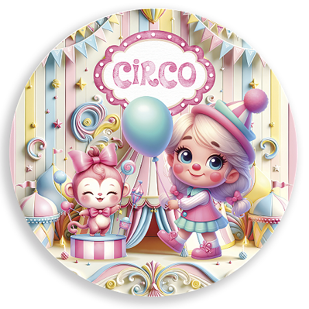 Capa Painel Redondo Sublimado - Circo