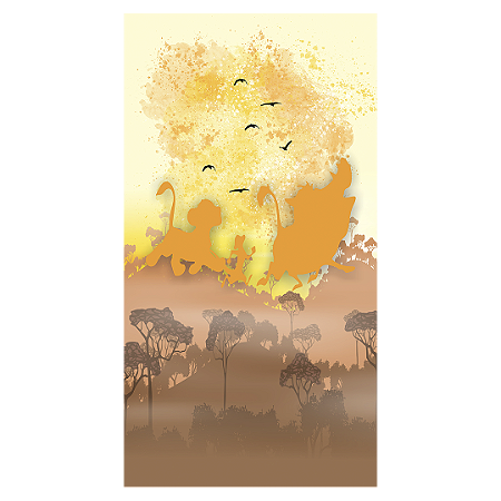 Capa Faixa Lateral Sublimado - Rei Leão Aquarela