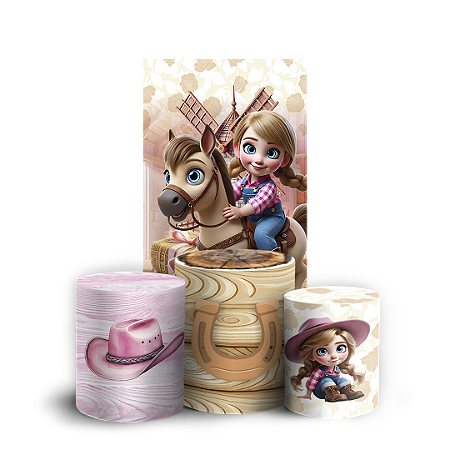 Capas Faixa Lateral e Trio Cilindro Sublimado Vest Facil - Fazendinha