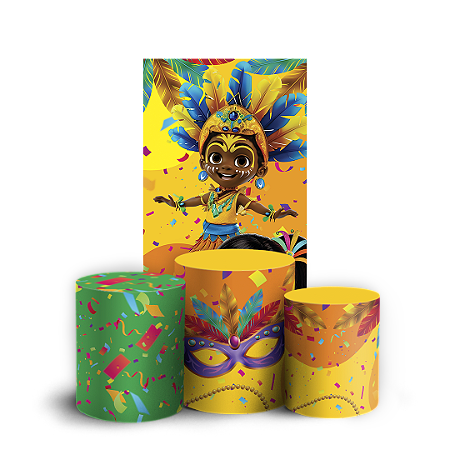 Capas Faixa Lateral e Trio Cilindro Sublimado Vest Facil - Carnaval