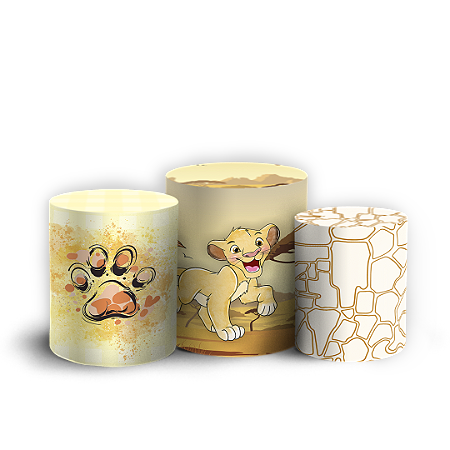 Capas Trio Cilindro Sublimado Vest Facil - Rei Leão Aquarela