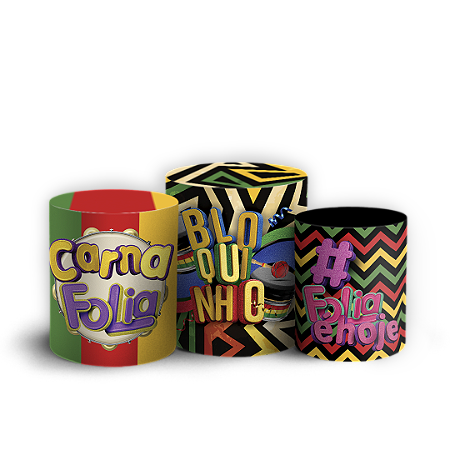 Capas Trio Cilindro Sublimado Vest Facil - Carnaval