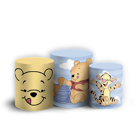 Capas Trio Cilindro Sublimado Vest Facil - Ursinho Pooh