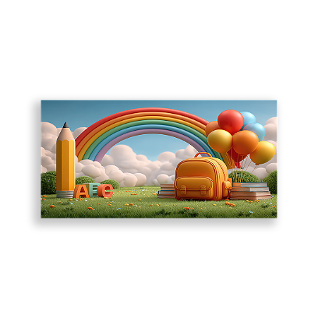 Capa Painel Retangular Sublimado - Fundo Fotografico Escola ABC