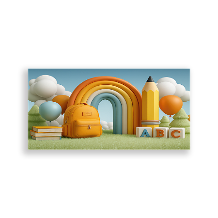 Capa Painel Retangular Sublimado - Fundo Fotografico Escola ABC