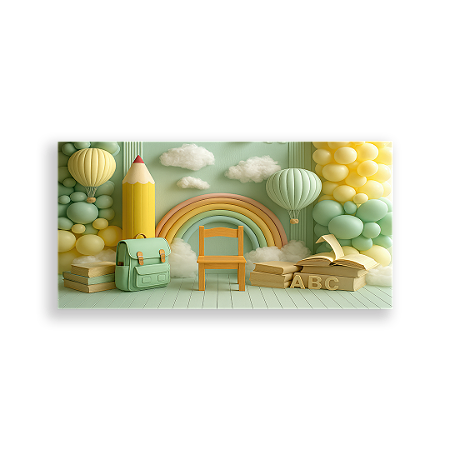 Capa Painel Retangular Sublimado - Fundo Fotografico Escola ABC