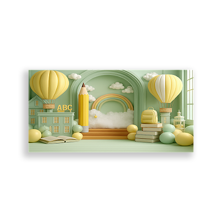 Capa Painel Retangular Sublimado - Fundo Fotografico Escola ABC