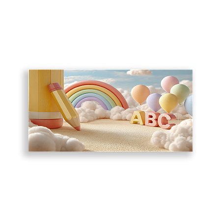 Capa Painel Retangular Sublimado - Fundo Fotografico Escola ABC