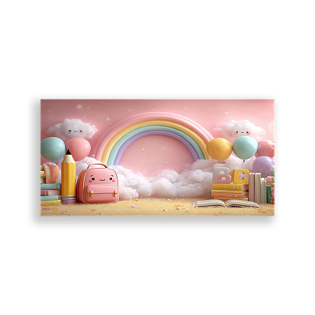 Capa Painel Retangular Sublimado - Fundo Fotografico Escola ABC