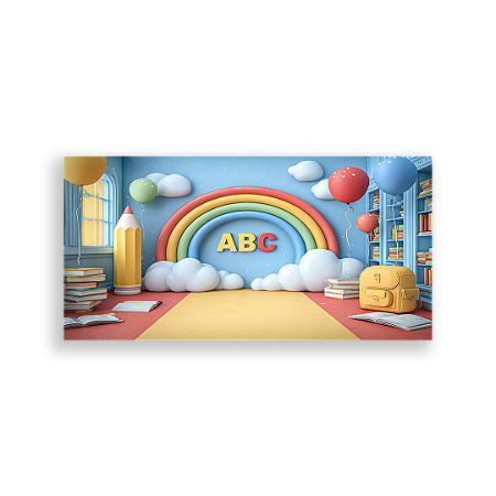 Capa Painel Retangular Sublimado - Fundo Fotografico Escola ABC
