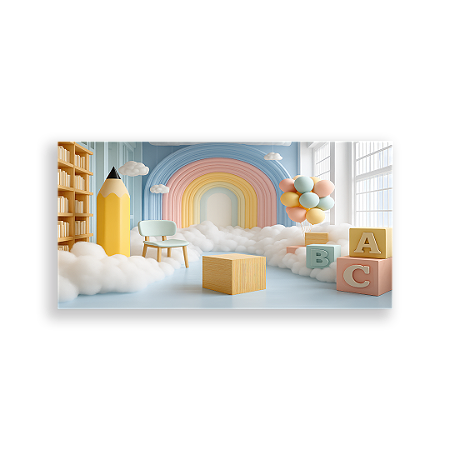 Capa Painel Retangular Sublimado - Fundo Fotografico Escola ABC