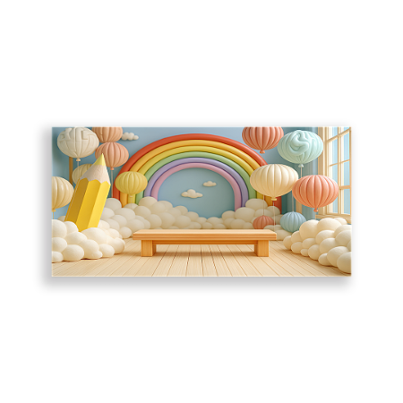 Capa Painel Retangular Sublimado - Fundo Fotografico Escola ABC