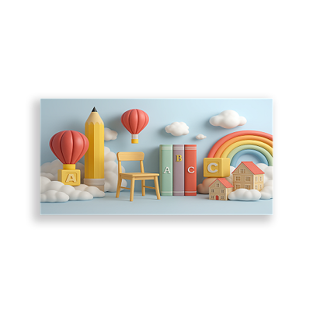 Capa Painel Retangular Sublimado - Fundo Fotografico Escola ABC