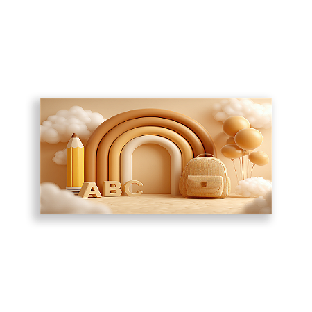 Capa Painel Retangular Sublimado - Fundo Fotografico Escola ABC