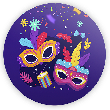 Capa Painel Redondo Sublimado - Carnaval