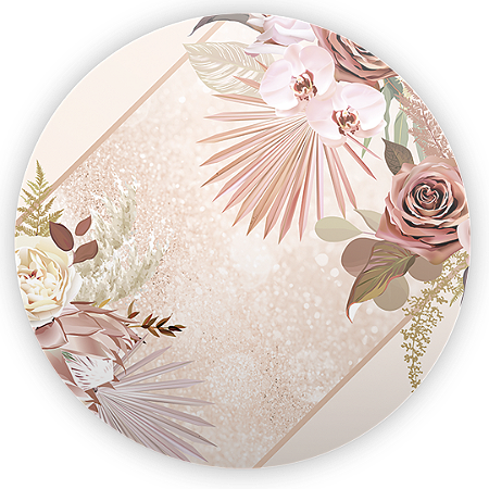 Capa Painel Redondo Sublimado - Floral