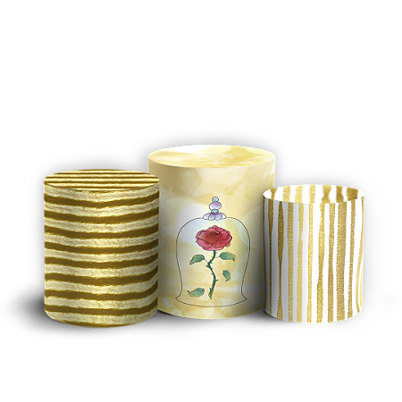 Capas Trio Cilindro Sublimado Vest Facil - Princesa Bela Baby