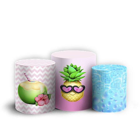Capas Trio Cilindro Sublimado Vest Facil - Pool Party