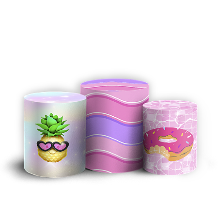 Capas Trio Cilindro Sublimado Vest Facil - Pool Party