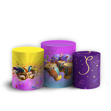 Capas Trio Cilindro Sublimado Vest Facil - Carnaval